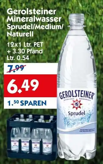 Hol'ab Getränkemarkt Gerolsteiner Mineralwasser Sprudel/Medium/Naturell 12x1L Angebot