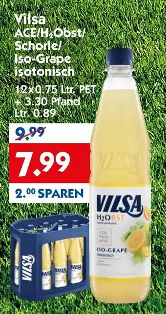 Hol'ab Getränkemarkt Vilsa Ace/H2Obst/Schorle/Iso Grape isotonisch 12x0,75L Angebot