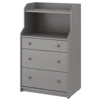 IKEA Hauga kommode mit 3 schubl und regal grau Angebot