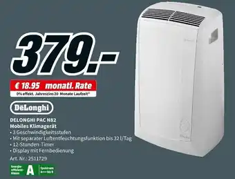 MediaMarkt Delonghi PAC N82 Mobiles Klimagerät Angebot