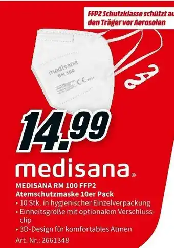 MediaMarkt Medisana RM 100 FFP2 Atemschutzmaske 10er Pack Angebot