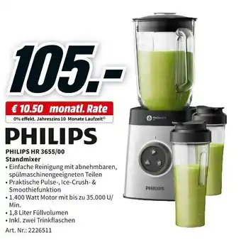 MediaMarkt Philips HR 3655/00 Standmixer Angebot