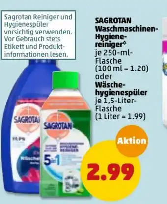 PENNY Sagrotan Waschmaschinen Hygienereiniger 250ml oder Wäschehygienespüler 1,5L Angebot