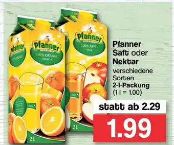 Famila Nord West Pfanner Saft oder Nektar 2L Angebot