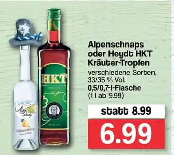 Famila Nord West Alpenschnaps oder Heydt HKT Kräuter Tropfen 0,5/0,7L Angebot