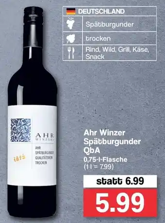 Famila Nord West Ahr Winzer Spätburgunder QbA 0,75L Angebot