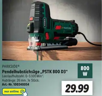 Lidl Parkside pendelhubstischsäge pstk800d3 Angebot