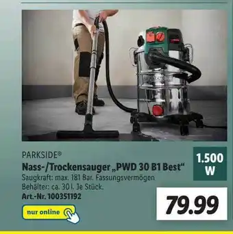 Lidl Parkside nass- trockensauger pwd 30 b1 best Angebot