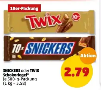 PENNY Snickers oder Twix Schokoriegel 500g Angebot