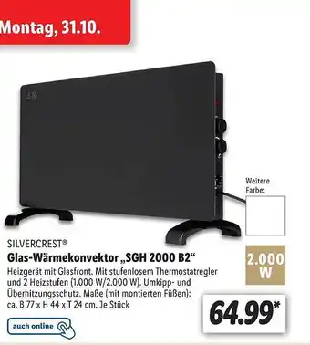 Lidl Silvercrest glas-wärmekonvektor sgh 2000 b2 Angebot