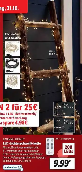 Lidl Livarno home led-lichterschweif -kette Angebot