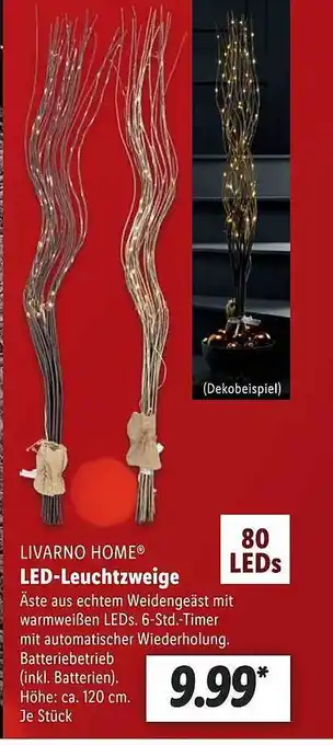 Lidl Livarno home led-leuchtzweige Angebot
