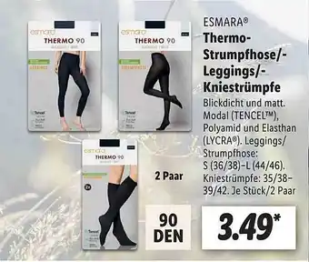 Lidl Esmara thermo-strumpfhose -leggings oder -kniestrümpfe Angebot