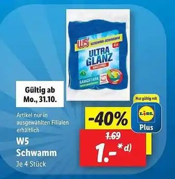 Lidl W5 schwamm Angebot