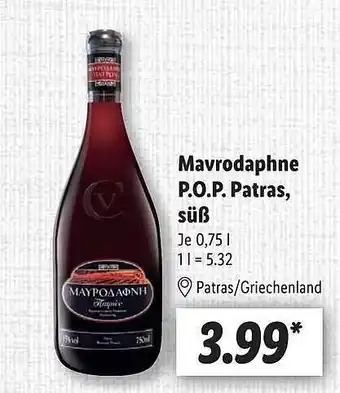 Lidl Mavrodaphne pop patras, süß Angebot