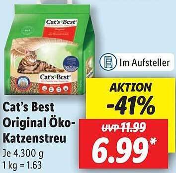 Cat's best original ko-katzenstreu Angebot bei Lidl