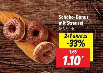 Lidl Schoko-donut mit streusel Angebot