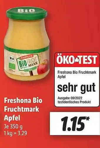 Lidl Freshona bio fruchtmark apfel Angebot