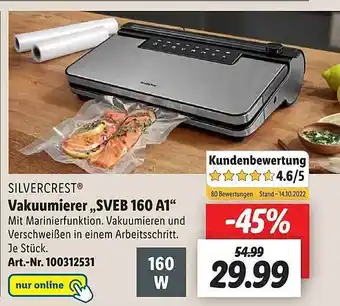 Lidl Silvercrest vakuumierer sveb 160 a1 Angebot