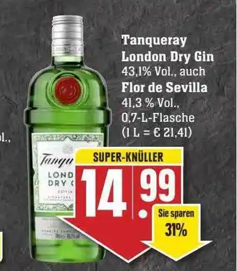 Scheck-in-Center Tanqueray london dry gin oder flor de sevilla Angebot