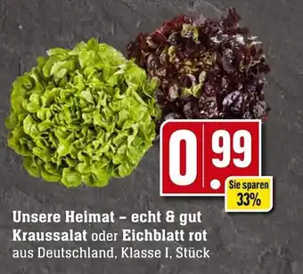 Edeka Neukauf Unsere Heimat - echt & gut Kraussalat oder Eichblatt rot Angebot