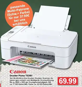 Famila Nord West Canon Drucker Pixma TS3151 Angebot