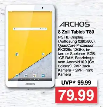 Famila Nord West Archos 8 Zoll Tablet T80 Angebot