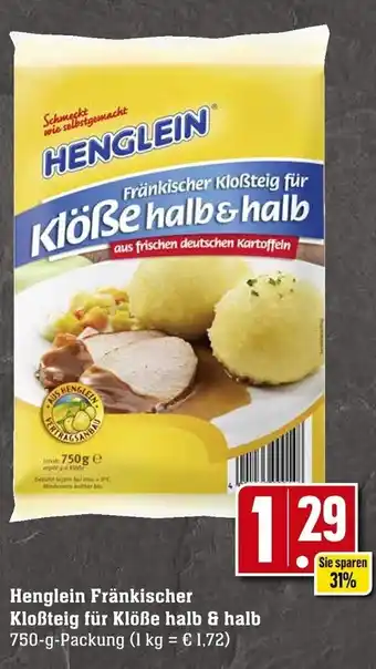 Edeka Neukauf Henglein Fränkischer Kloßteig für Klöße halb & halb 750 g Packung Angebot