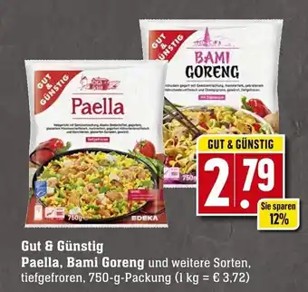 Edeka Neukauf Gut & Günstig Paella, Bami Goreng 750 g Packung Angebot