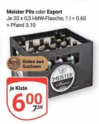 Globus Meister pils oder export Angebot