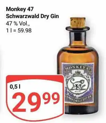 Globus Monkey 47 schwarzwad dry gin Angebot