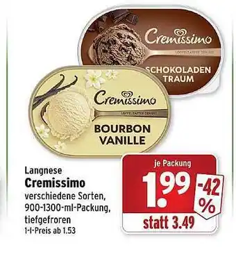 Wasgau Langnese cremissimo Angebot