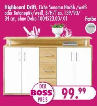Möbel Boss Highboard Drift Angebot