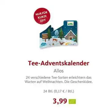 VollCorner Biomarkt Allos tee-adventskalender Angebot