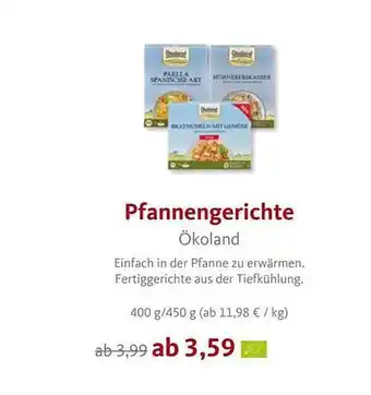 VollCorner Biomarkt Pfannengerichte ökoland Angebot