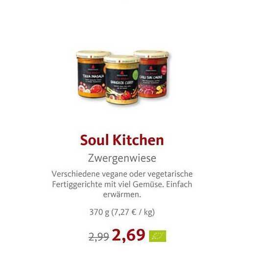 Soul kitchen zwergenwiese Angebot bei VollCorner Biomarkt