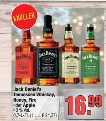 alldrink Jack daniel's tennessee whiskey, honey, fire oder apple Angebot