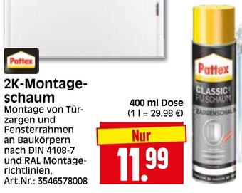 Herkules Baumarkt Pattex 2K Montageschaum 400 ml Dose Angebot