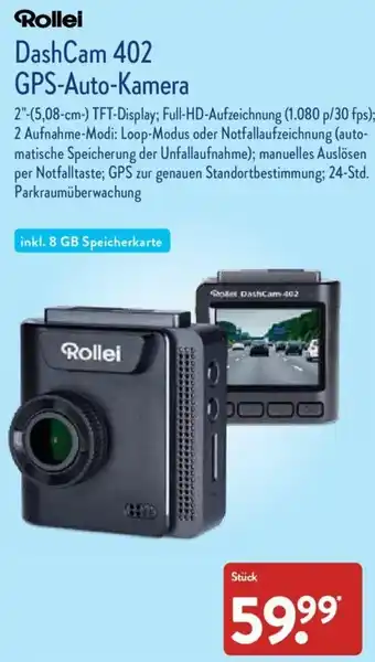 Aldi Nord Rollei DashCam 402 GPS Auto Kamera Angebot