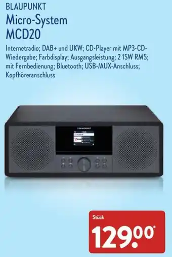 Aldi Nord Blaupunkt Micro System MCD20 Angebot