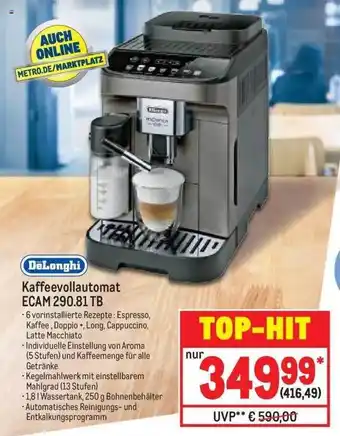 METRO Delonghi kaffeevollautomat ecam 290.81 tb Angebot