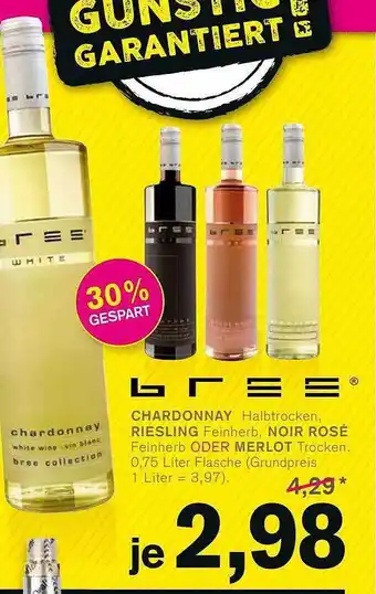 KODi Bree chardonnay, riesling, noir rosé oder merlot Angebot