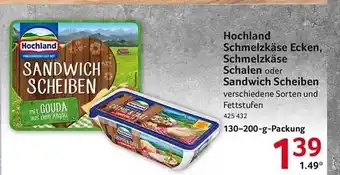 Selgros Hochlandd schmelzkäse ecken, schalen oder sandwich scheiben Angebot