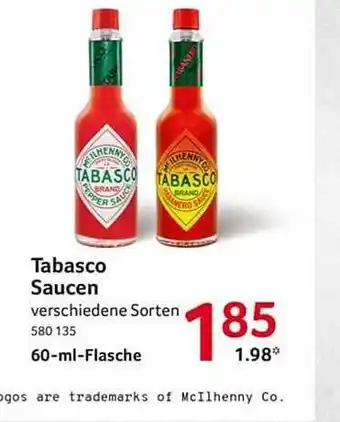 Selgros Tabasco saucen Angebot