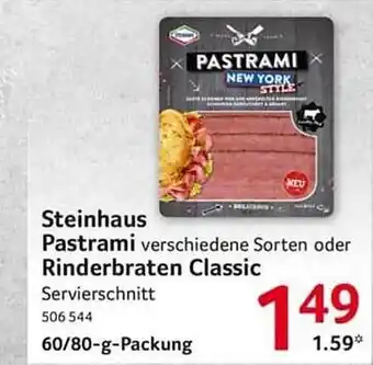 Selgros Steinhaus pastrami oder rinderbraten classic Angebot