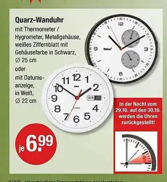 V Markt Quarz-wanduhr Angebot