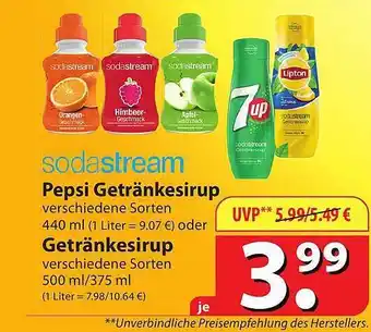 Famila Nord Ost Sodastream pepsi getränkesirup oder getränkesirup Angebot