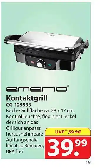 Famila Nord Ost Kontaktgrill cg-125533 emerio Angebot