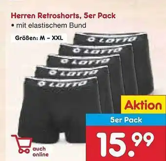 Netto Marken-Discount Herren retroshorts, 5er pack lotto Angebot