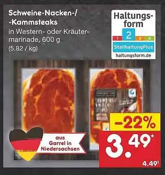 Netto Marken-Discount Schweine-nacken- oder -kammsteaks Angebot